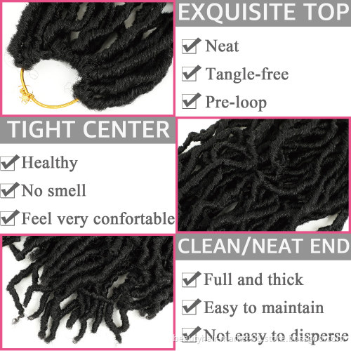 Cheap Wholesale 14/18/24/36 inch Synthetic Curly Pre Looped African Roots Faux Locs Hair ombre Crochet Braid Hair Extensions